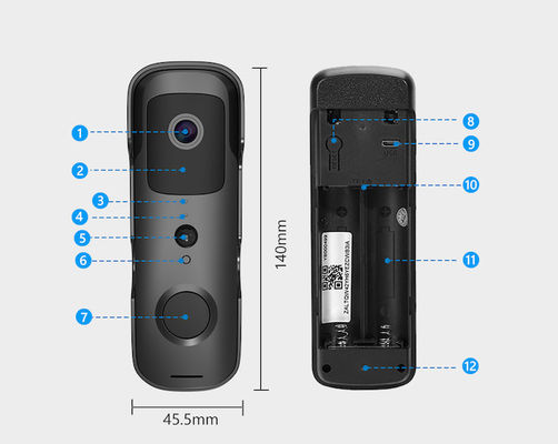 камера дверного звонока безопасностью 2.4G умная Hd Wifi с аудио ночного видения перезвона двухсторонним